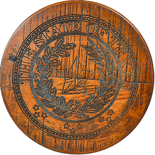 Wooden Texas State Seal - Black Wash