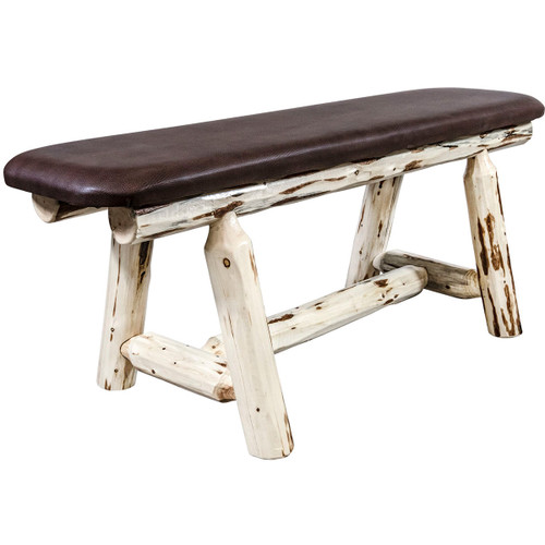 Asheville Plank Bench - 45 Inch - Saddle Upholstery