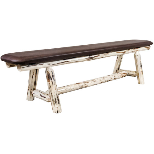 Asheville Plank Bench - 6 Foot - Saddle Upholstery
