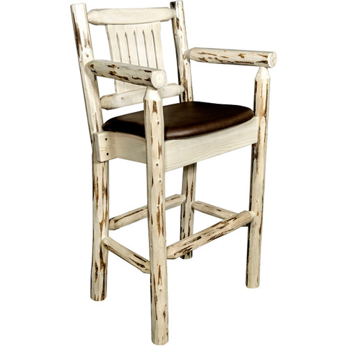 Asheville Captain's Barstool - Saddle Upholstery