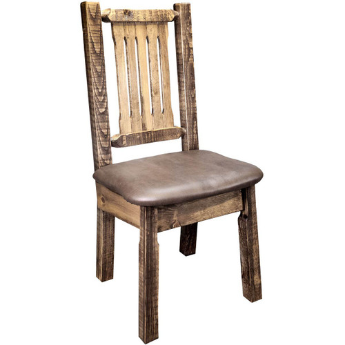 Denver Side Chair with Saddle Seat - Stained & Lacquered