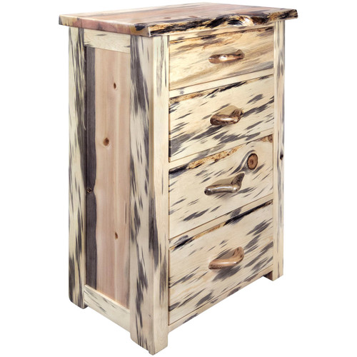 Lima Live Edge 4 Drawer Chest - Clear Lacquer