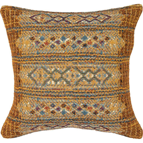 Tribal Stripes Square Accent Pillow - Gold