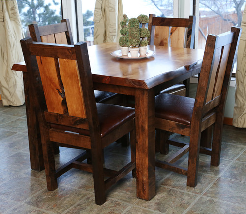 Missoula Live Edge Dining Table & Chair Set (5pcs)