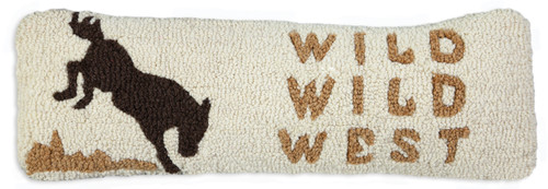 Buckin West Hooked Wool Pillow