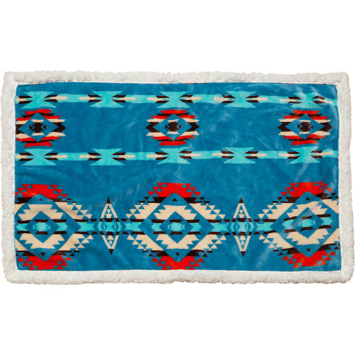 Turquoise Sky Sherpa Dog Blanket Small Lone Star Western Decor