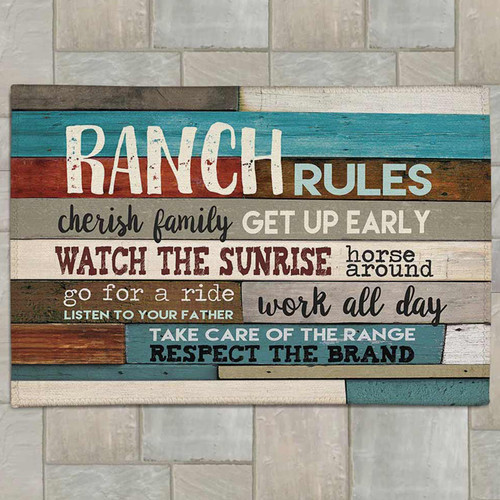 Southwest Ranch Rules Outdoor Rug - 5 x 7