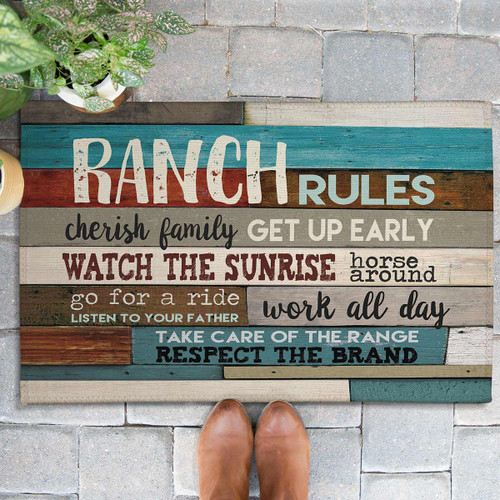 Southwest Ranch Rules Outdoor Rug - 3 x 5