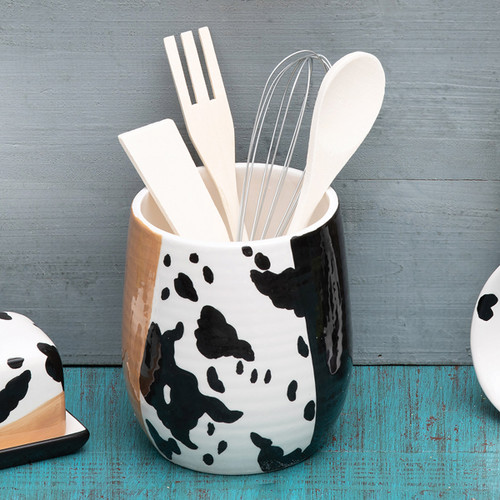 Cowhide Utensil Holder