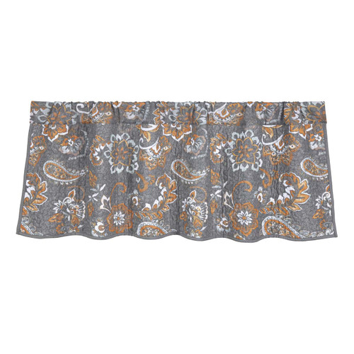 Floral Paisley Gray Reversible Valance