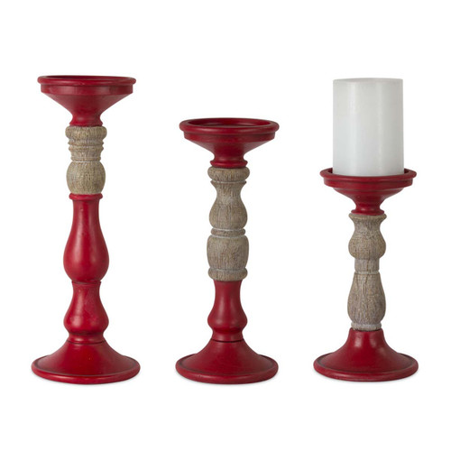 Trinity Red Candle Holders - Set of 3