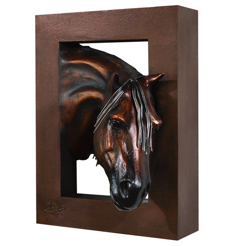 Gentle Copper Right Facing Horse Wall Sculpture