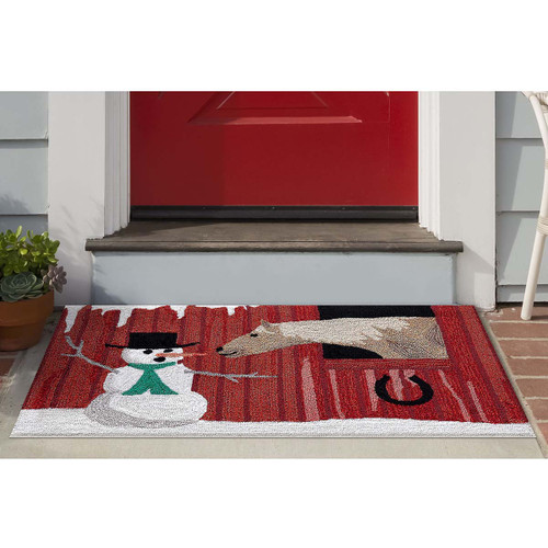 Curious Farm Snowman Indoor/Outdoor Rug - 20 x 30 - OUT OF STOCK