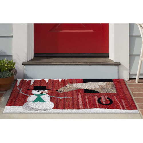 Curious Farm Snowman Indoor/Outdoor Rug - 3 x 4 - OUT OF STOCK UNTIL 08/21/2024