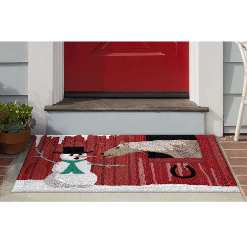 Curious Farm Snowman Indoor/Outdoor Rug - 2 x 3 - OUT OF STOCK UNTIL 08/21/2024