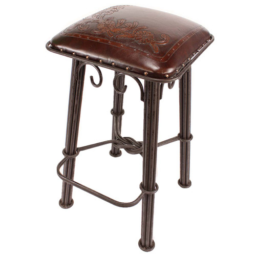 Floral Rustic Barstool