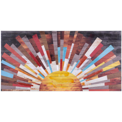 Wooden Mosaic Sunburst Wall Art