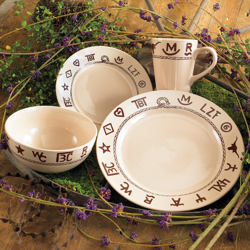 Branded Dinnerware Set (16 pcs) | Lone Star Western Decor