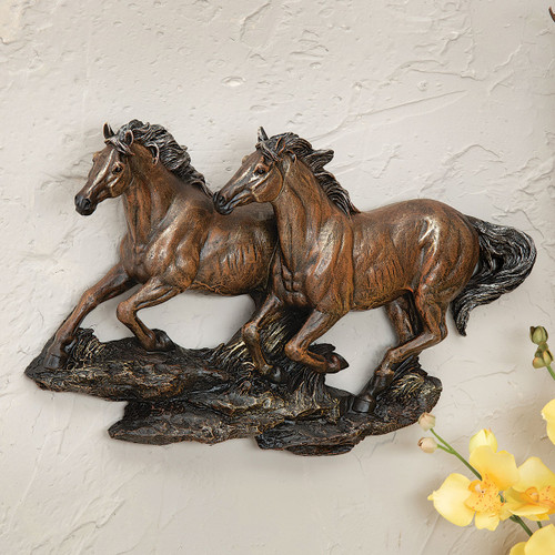 Running Horses Wall Sculpture