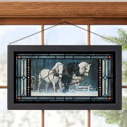 Draft Horses Stained Glass Art - OUT OF STOCK UNTIL 10/04/2024