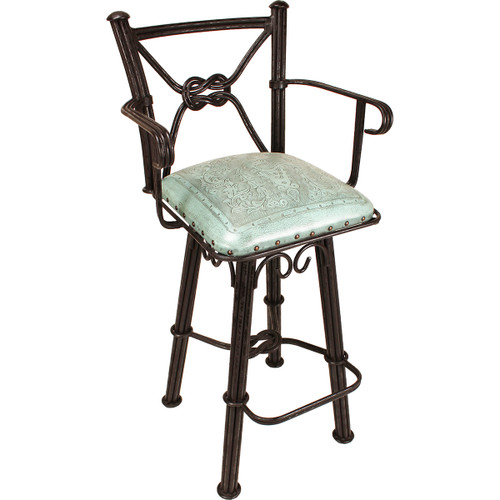 Coronado Swivel Barstool w/Arms - Colonial Turquoise