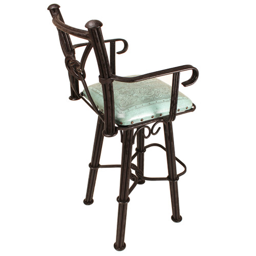 Coronado Swivel Counter Stool w/Arms - Colonial Turquoise