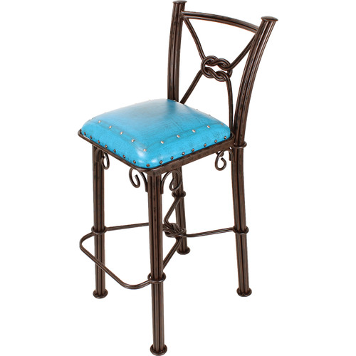 Coronado Barstool - Plain with Tacks Blue