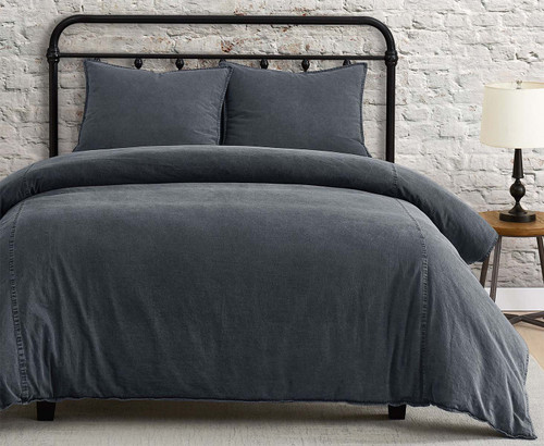 Charcoal Duvet Cover Set - Super Queen