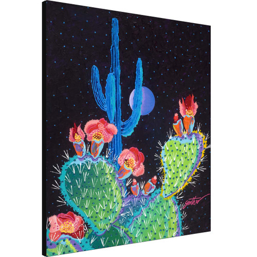 Night Scene Cactus Wall Art