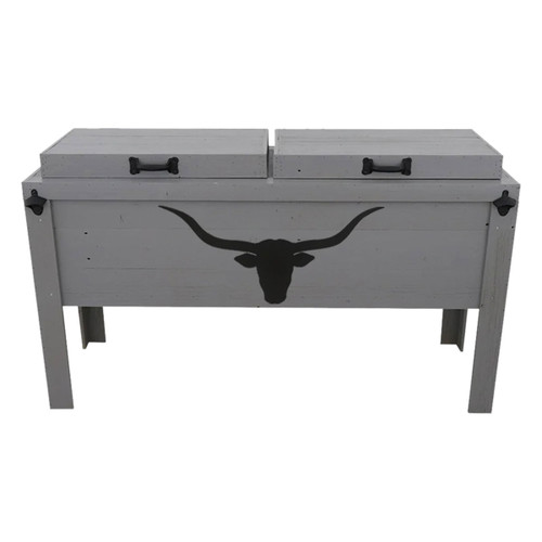 Longhorn Silhouette Double Cooler - Gray