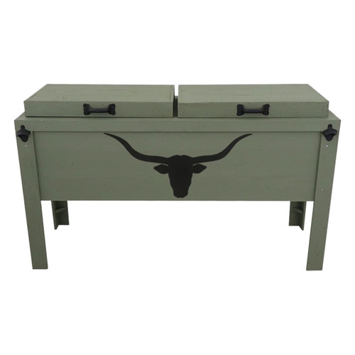 Longhorn Silhouette Double Cooler - Sage