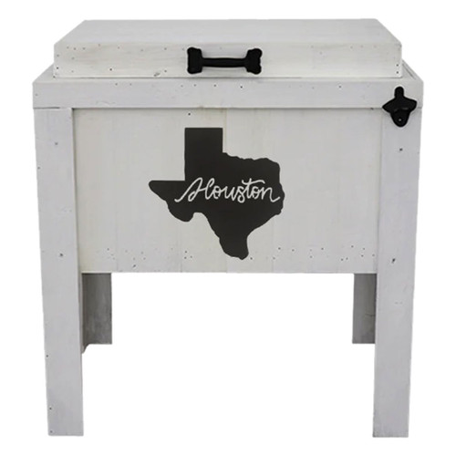 Houston Texas Single Cooler - White