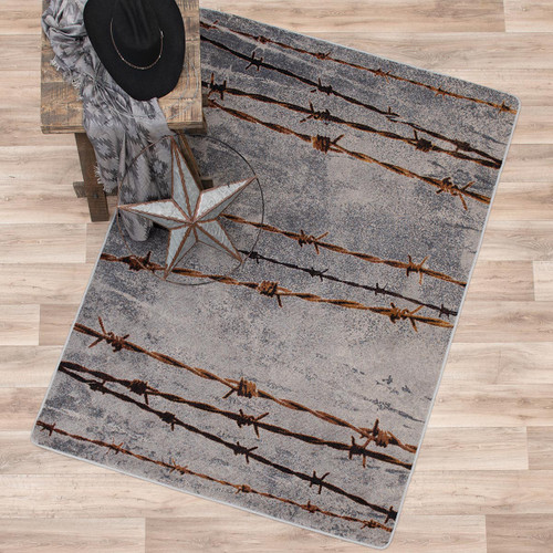 Barbed Wire Gray Rug - 5 x 8