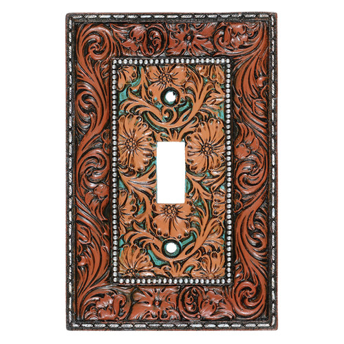 Vaquero Tooled Leather Single Switch Plate