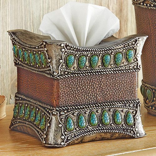Tribal Turquoise Tissue Box