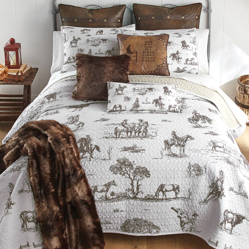 Cowboy Ranch Quilt Bed Set - Queen