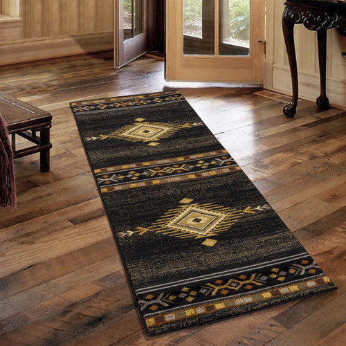 Gold Rush Diamond Black Rug - 3 x 7