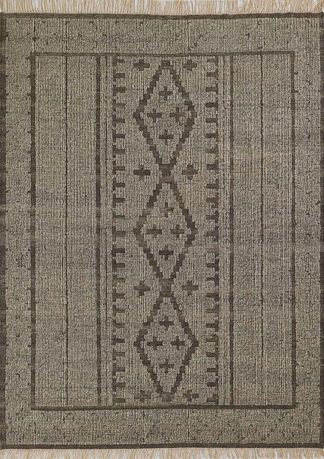 Southwest Charm Tan Fringed Rug - 2 x 8