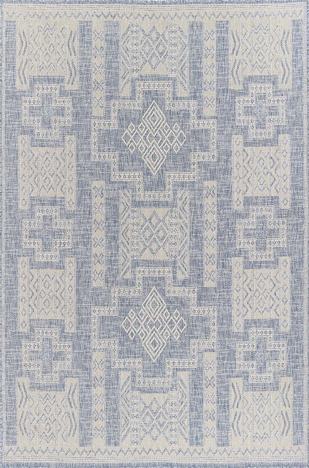 Navajo Blue Indoor/Outdoor Rug - 4 x 6