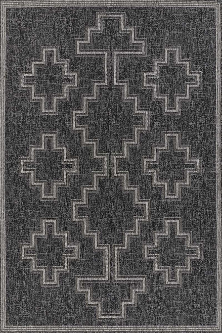 Kachina Charcoal Indoor/Outdoor Rug - 5 x 7