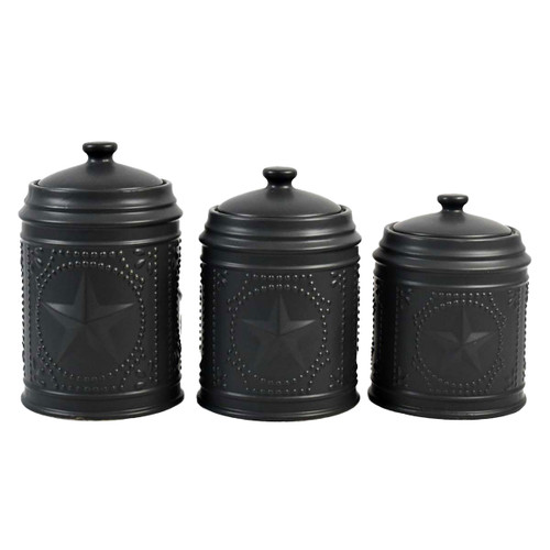 Desert Star Black Canisters - Set of 3