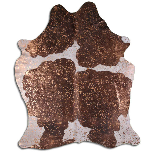 Rose Specked Brown & White Cowhide Rugs