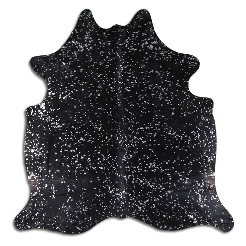 Silver Specked Black Cowhide Rugs