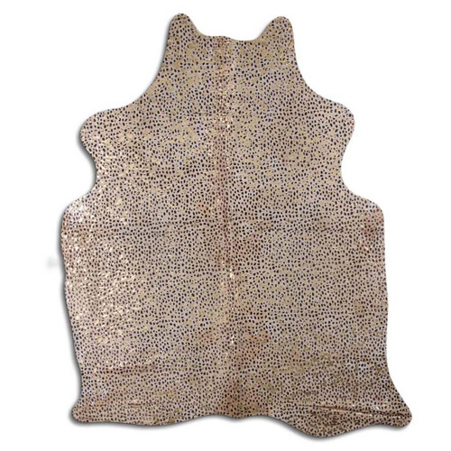 Gold Cheetah Printed Cowhide Rug - Large