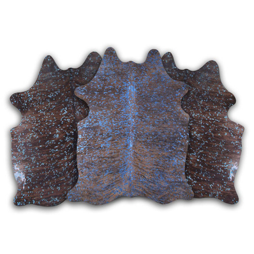Blue Specked Brindle Cowhide Rug - Large
