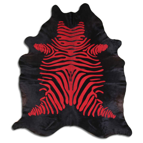 Scarlet Zebra Cowhide Rug - Large