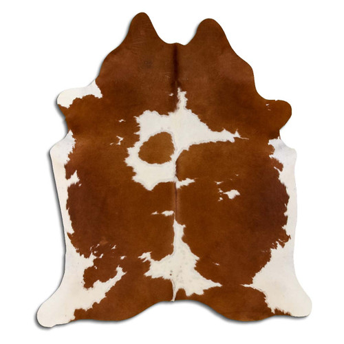 Spotted Brown & White Cowhide Rug - Medium