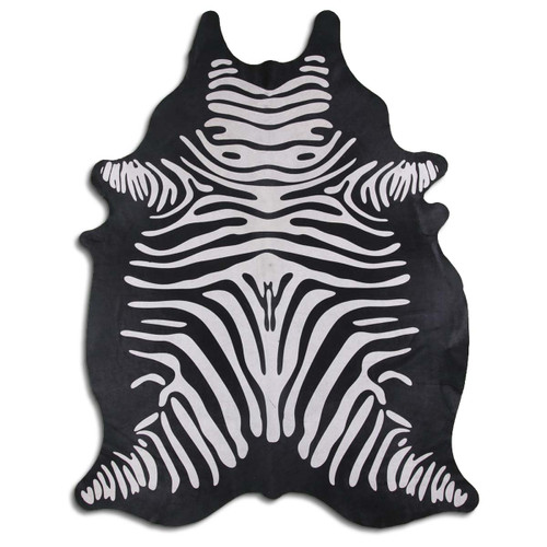 Zebra Printed Cowhide Rug