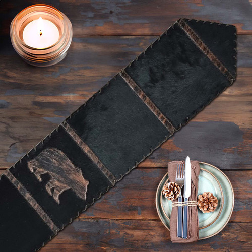 Brindle Striped Standing Bear Table Runners