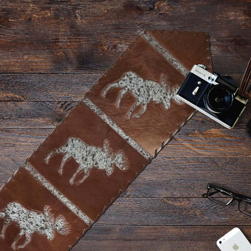 Moose Salt & Pepper Leather Table Runners